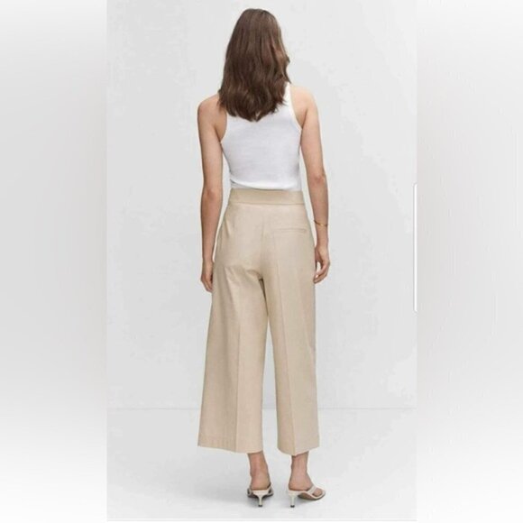 Mango Pope Classic Pants, Women - Beige. Size: 6 (US). NWT - Picture 9 of 9